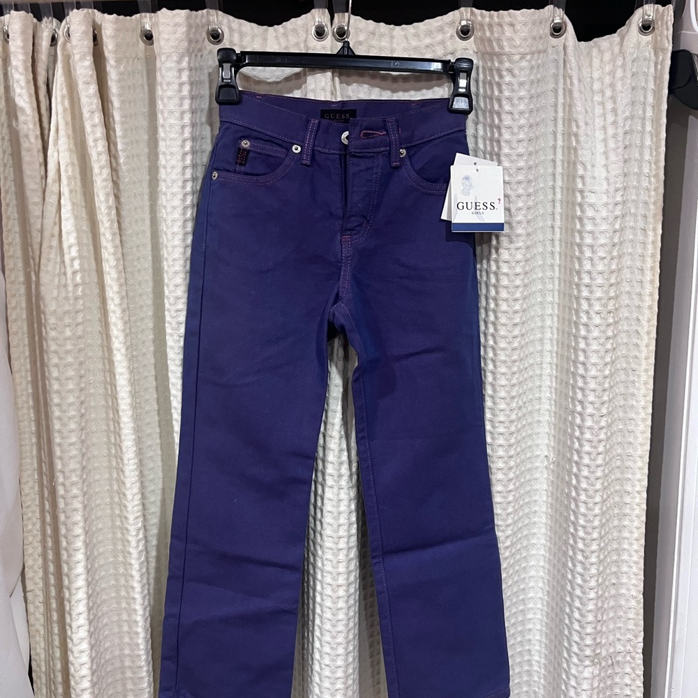 💜 Girls NEW Guess Purple Straight Leg Jeans - Size 7